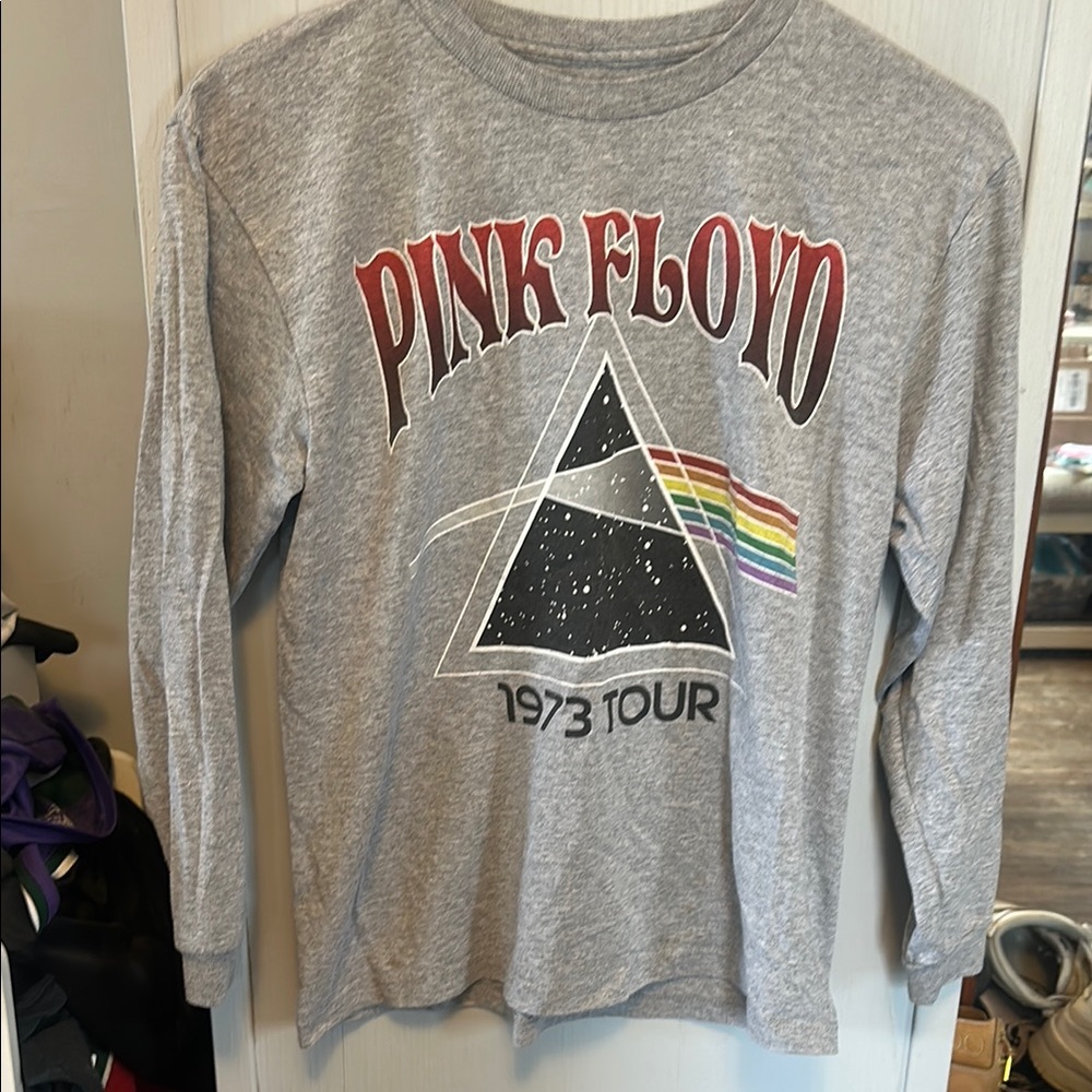 Pink Floyd Gray Long Sleeve Tee with Iconic Album Art